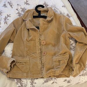 Ambition Ruffled Tan Corduroy Jacket